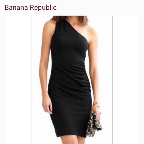 Banana Republic- Gray One Shoulder Side Zip Dress - Picture 1 of 6